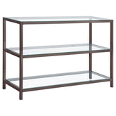 Trini 2-shelf Glass Top Entryway Console Table Black Nickel