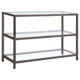 Trini 2-shelf Glass Top Entryway Console Table Black Nickel