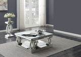 Amalia Mirrored Coffee and End Table Set Silver
