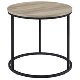 Lainey Round Occasional Side End Table Distressed Pine