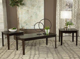 Amaro Coffee and End Table Set Dark Brown