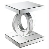 Breena Rectangular Mirrored Acrylic End Table Silver