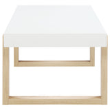 Pala Rectangular Coffee Table White High Gloss and Natural