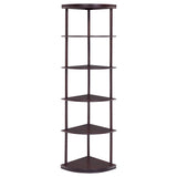 Bonwick 72-inch 5-shelf Corner Bookshelf Cappuccino