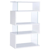 Emelle 63-inch 4-shelf Glass Panel Bookshelf Black