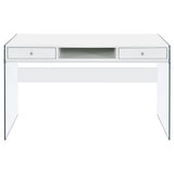 Dobrev 48-inch 2-drawer Writing Desk White High Gloss