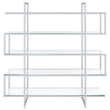 Elmer 63-inch 5-shelf Bookshelf Clear and Chrome