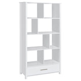 Dylan 68-inch 4-shelf Storage Bookshelf Weathered Grey
