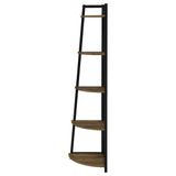 Jacksonville 63-inch 5-shelf Bookshelf Black and Aged Walnut