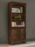 Hartshill 78-inch 3-shelf Cabinet Bookcase Burnished Oak