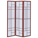 Katerina 3-Panel Room Divider Folding Shoji Screen Cherry