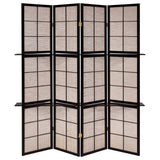 Iggy 4-Panel Room Divider Folding Shoji Screen Cappuccino