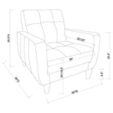 Aaron Upholstered Track Arm Tufted Accent Chair Black