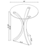 Laning Round Glass Top Acrylic Side Table Clear