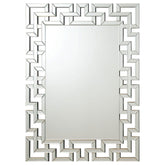 Forman 38 x 48 Inch Greek Motif Frameless Wall Mirror Silver