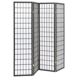 Roberto 4-Panel Room Divider Folding Shoji Screen Black