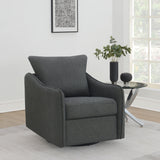 Madia Upholstered Sloped Arm Swivel Glider Chair Vanilla