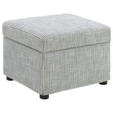 Winter Upholstered Hydraulic Lift Top Storage Ottoman Beige