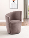 Nueva Upholstered Swivel Chair Curved Backrest Dove Grey