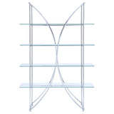 Larson 73-inch 4-shelf Glass Bookshelf Chrome