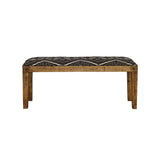 Lamont Fabric Upholstered Accent Bench Black and Natural