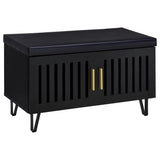 Brixton 2-door Padded Entryway Shoe Storage Bench Black