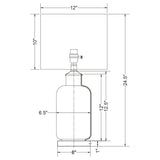 Aisha 25-inch Drum Shade Glass Table Lamp Antique Brass