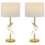 Kingsley 30-inch Drum Shade Table Lamp Gold (Set of 2)