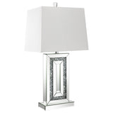 Ayelet 30-inch Tapered Shade Mirrored Table Lamp Silver