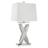 Dominick 31-inch Tapered Mirrored Acrylic Table Lamp Silver