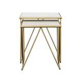 Bette Marble Top Nesting Table Set White and Gold