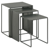 Imez Rectangular Metal Nesting Table Set Grey