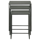 Imez Rectangular Metal Nesting Table Set Grey