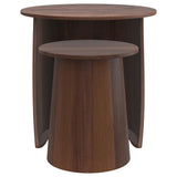 Yency Round Mango Wood Nesting Table Set Dark Brown