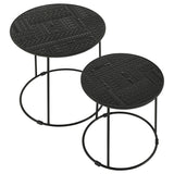 Loannis Round Mango Wood Nesting Table Matte Black