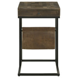 Chessie 1-drawer Side Table With Leatherette Sling Tobacco