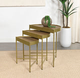 Tristen Demilune Nesting Table Brown and Gold