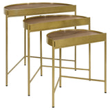 Tristen Demilune Nesting Table Brown and Gold