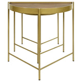 Tristen Demilune Nesting Table Brown and Gold
