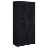 Riva 4-door Tall Accent Display Cabinet LED Lighting Black