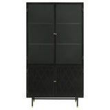 Santiago 4-door Metal Tall Storage Cabinet Matte Black