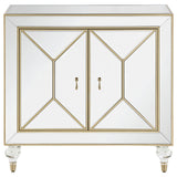 Lupin 2-door Mirrored Storage Accent Cabinet Champagne