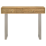 Draco 2-drawer Console Table Hand Carved Details Natural