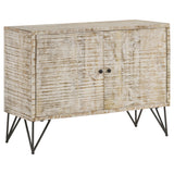 Eileen 2-door Wood Storage Accent Cabinet White Washed