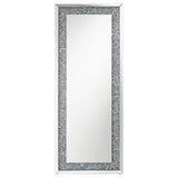 Valerie 24 x 63 Inch Acrylic Crystal Floor Mirror Silver
