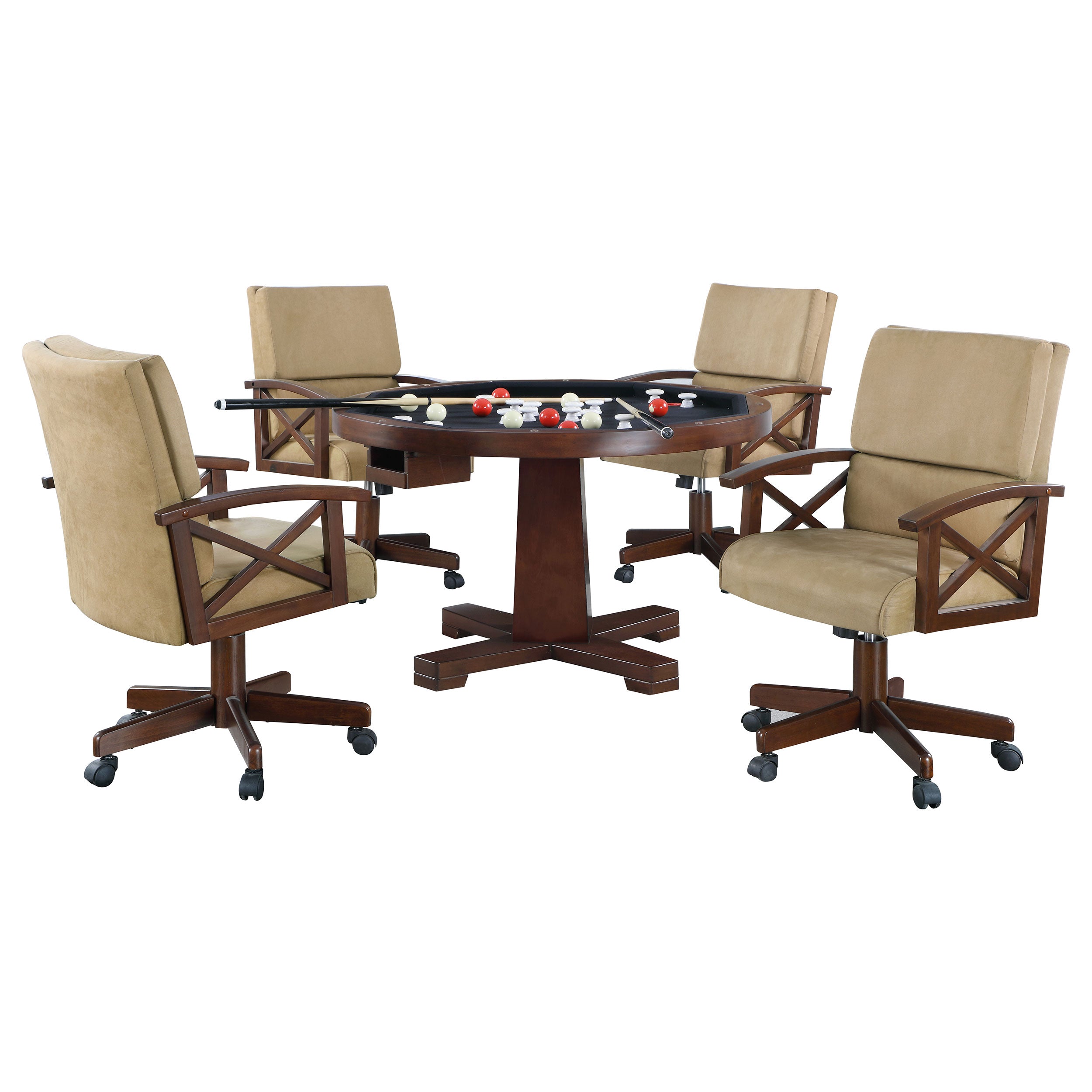 Marietta  3-in-1 Dining and Game Table Set Tobacco