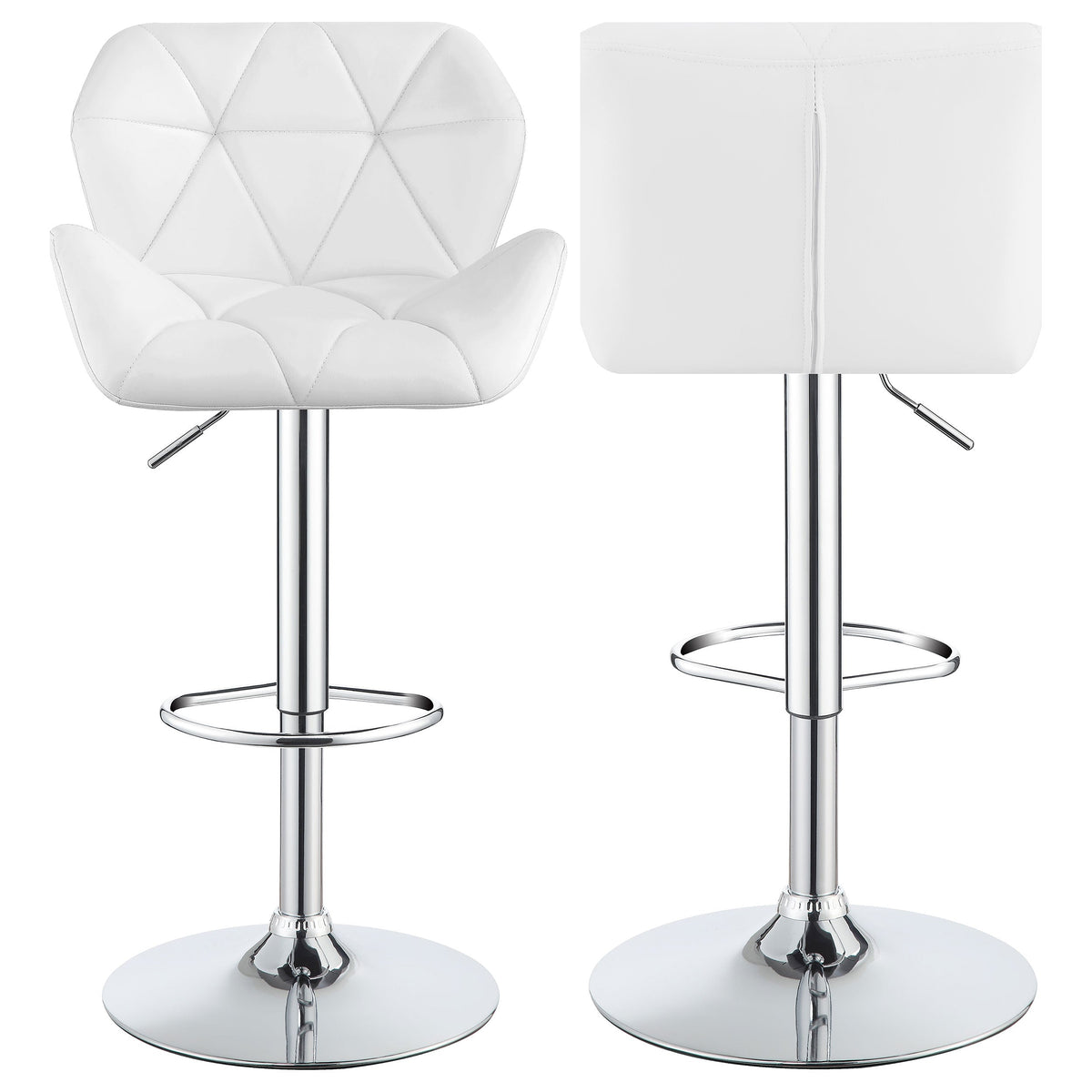Berrington Upholstered Adjustable Bar Stool Grey (Set of 2)