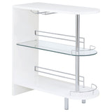 Adolfo Rectangular 2-tier Home Bar Table Black High Gloss