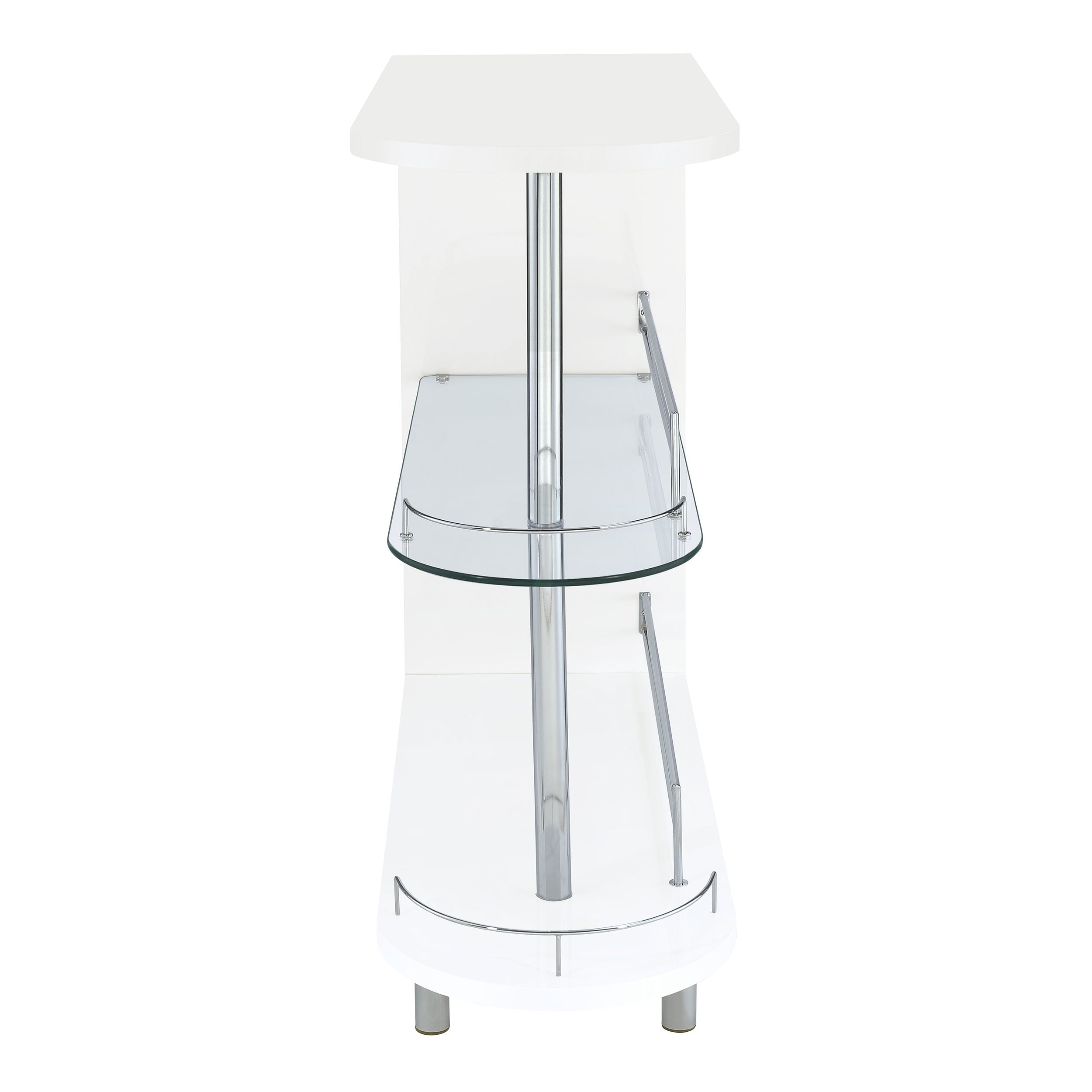 Adolfo Rectangular 2-tier Home Bar Table Black High Gloss