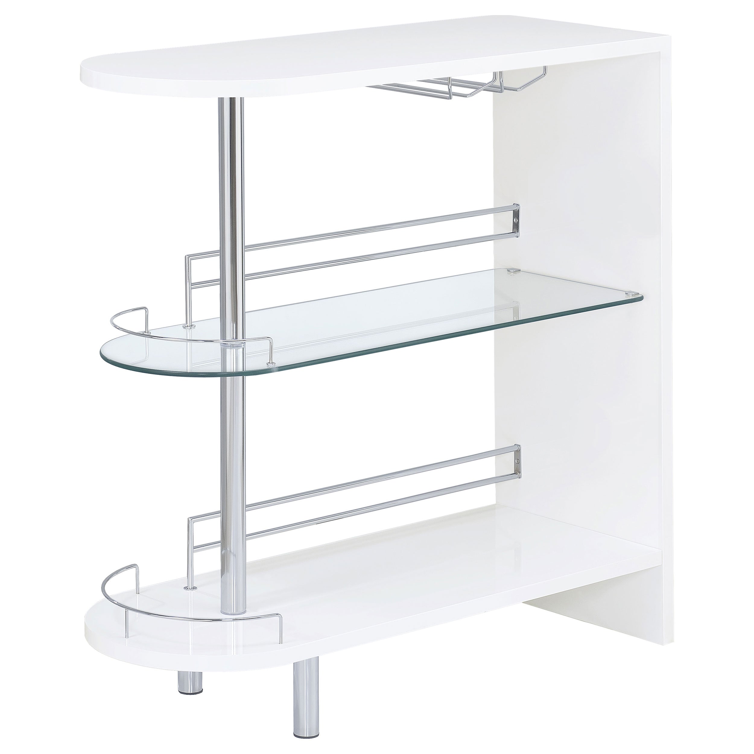 Adolfo Rectangular 2-tier Home Bar Table Black High Gloss